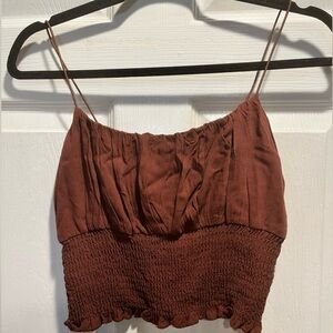 La Hearts Rust Camisole with Smocked Hem
